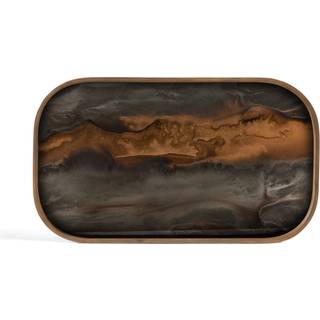 Ethnicraft - Organic Valet Tray - Glass - Bronze - Rectangular - XL 31 x 53 cm - Serveringsbakker - Dawn Sweitzer - Glas