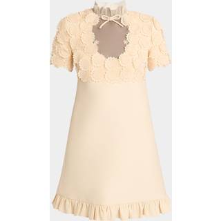 Valentino Crepe Couture embroidered minidress - beige - L