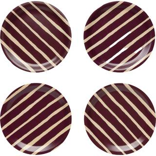 Marimekko Piccolo Glasunderlag 4 Dele Burgundy - Dækkeservietter & Coasters Birk - 074512-830