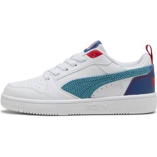 PUMA Rebound V6 Low Run Fun Sneakers Kids, Shoes, White/Tropical Blue/Clyde Royal, 30