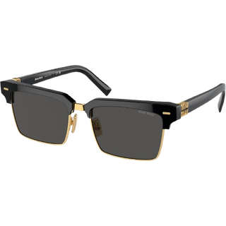 Miu Miu Kvinde MU 10ZS 1AB5S0 Solbriller Acetat Sort Grå Firkantet Normal