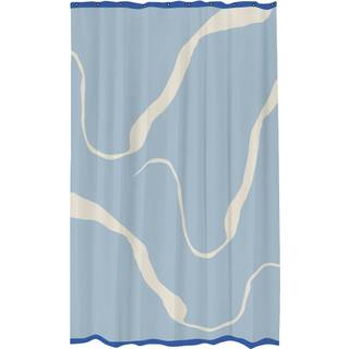 Mette Ditmer Nova Arte Bruseforhæng 150x200 Cm Offwhite/lyseblåt - Bruseforhæng Polyester Off-White - NOVSCM70