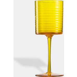 NasonMoretti Glassware - 'Gigolo' water glass, striped yellow in Yellow 100% Murano Glass