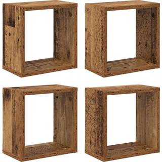 Væghylde med hylde Vægmonteret Gammelt træ Konstrueret træ