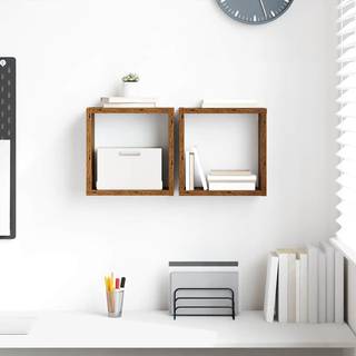 Væghylder 2 pcs Gammelt træ 26 x 15 x 26 cm Konstrueret træ