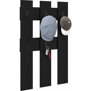 Vægmonteret Jakkeholder Sort eg 65 x 3 x 100 cm Konstrueret træ