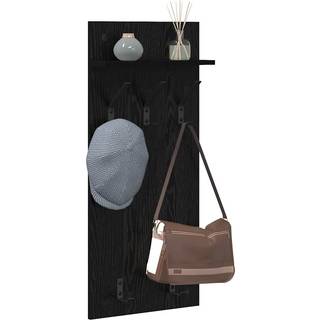 Vægmonteret Jakkeholder Sort eg 90 x 40 x 10 cm Konstrueret træ