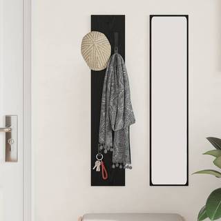 Vægmonteret Jakkeholder Vægmonteret Sort eg 20 x 1.5 x 100 cm