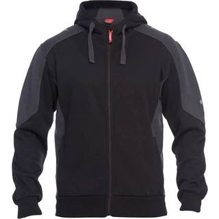 Engel 8820-233 Galaxy Sweat Cardigan med hætte Sort/Antrazitgrå 4XL