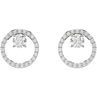 Constella Ohrstecker, Rundschliff, Weiß, Rhodiniert