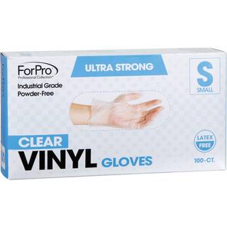 ForPro engangsvinylhandsker Klar industrikvalitet pulverfri latexfri ikke-steril fdevaresikker 2,75 mil. Palm 3,9 mil. Fingre Small 100-Count