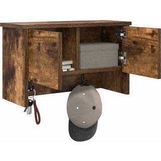 Vægmonteret Jakkeholder med hylde Røget eg 50 x 20 x 30 cm