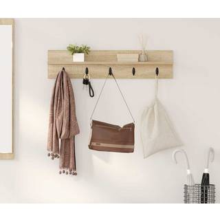 Vægmonteret Jakkeholder med hylde Sonoma-eg 80 x 10.5 x 18 cm