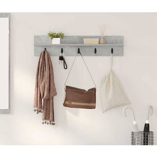 Vægmonteret Jakkeholder med hylde Betongrå 80 x 10.5 x 18 cm