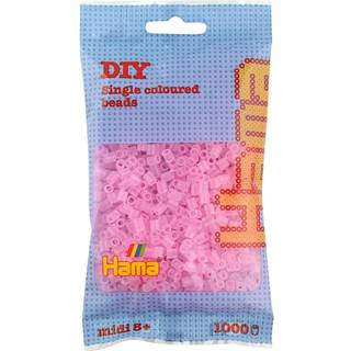 Hama Midi, perler, 1.000 stk., transparent pink (72) [Levering: 1-2 dage]