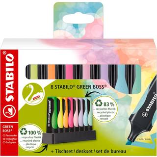 Stabilo Green Boss Pastel Highlighter | 8 farver