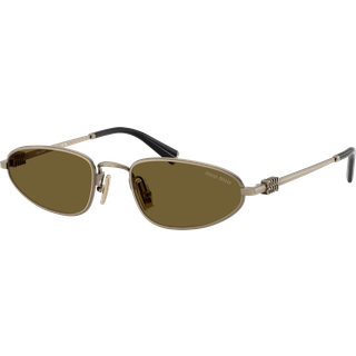 Miu Miu Kvinde MU A52S 26C09Z Solbriller Metal Guld Brun Geometrisk Normal