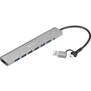 Sandberg 7-Port Type-A USB3.0 Hub USB hub - USB 3.0 - 7 ports - Sølv