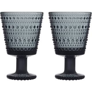 Iittala Kastehelmi Drikke 2-pak - Drikkeglas Glas Mørkegrå - 1057031
