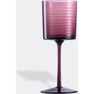 NasonMoretti Glassware - 'Gigolo' water glass, striped violet in Violet 100% Murano Glass