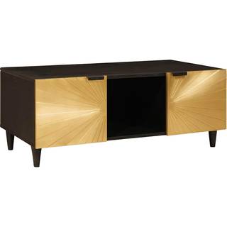 Sofabord Sort og Guld 100 x 54 x 40 cm Massivt mangotræ