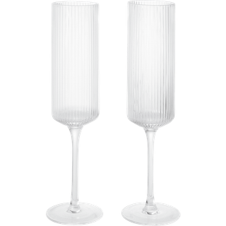 Ferm Living Ripple Champagne flutes champagneglas 15 cl 2-pak Clear