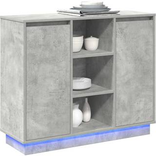 Sideboard med hylde Beton Grå 90 x 32 x 75 cm Konstrueret træ