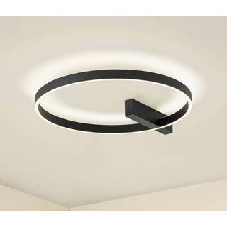 LED loftslampe Isalin Lucande, dæmpbar, Sort, Stue/spisestue, Aluminium, Moderne