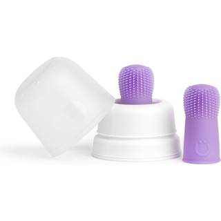 Ubbi Baby Silikone Finger Tandbrste med Opbevaringsetui Fdevarekvalitet Platin Silikone Mundpleje til spdbrn og babyer 2 Pack Smoothie Lilla