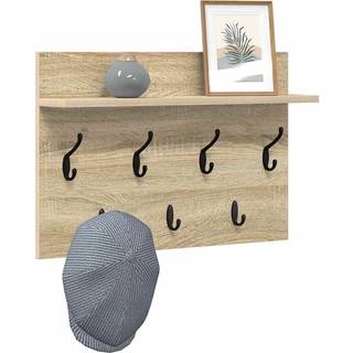 Vægmonteret Jakkeholder med hylde Sonoma-eg 60 x 40 x 12 cm