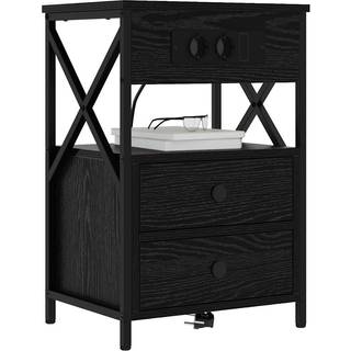 Natskab 2 pcs Sort eg 40 x 31 x 60 cm Konstrueret træ