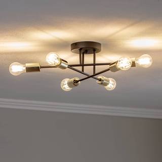 Loftslampe Anvil Euluna, dæmpbar, Sort, Stue/spisestue, Metal, Moderne