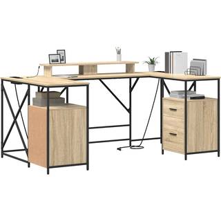 Bord Med Skuffe Sonoma-eg 182 X 101 X 87,5 Cm Konstrueret Træ