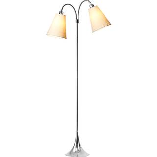 Fodgænger Gulvlampe krom m/creme skærme