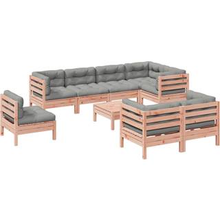 Sofasæt Til Haven 9 Dele Med Hynder Imprægneret Fyrretræ - Douglasgran naturlig