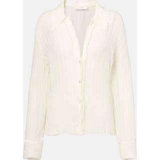 Vince Ruffled striped semi-sheer shirt - white - L