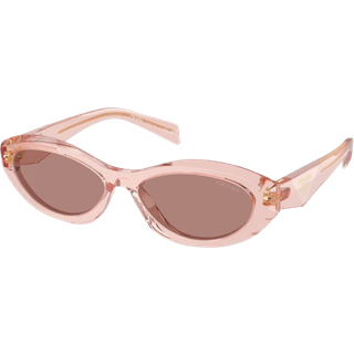 Prada Kvinde PR 26ZS 19Q10D Solbriller Acetat Rosa Brun Geometrisk Normal