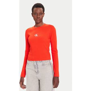 Monogram Logo Long Sleeve Baby Tee - Orange - L