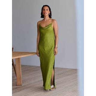 Next Jacquard slip midikjole med draperet hals - EU 34 (UK 6)