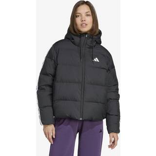 Jakke med hætte adidas Essentials Climawarm 3 Stripes Puffer Down Hooded Women jw3429 Størrelse S