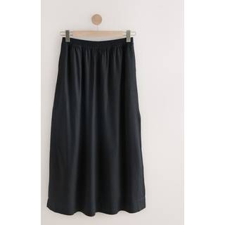 Next Black Maxi Skirt with Linen - 42tall