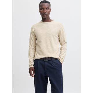 Perfect Wool Crew Neck Striktrøje, Oatmeal, XL