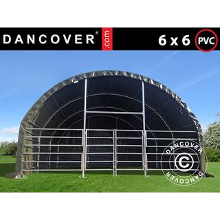 Læskur til husdyr 6x6x3,7m, PVC, Grøn