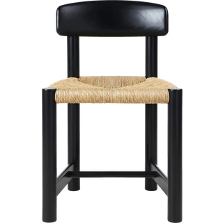 Gubi Daumiller Spisebordsstol Natural Rush/Brun/Sort