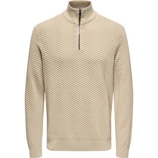 ONLY & SONS Mace Regular Half Zip Knit Silver Lining