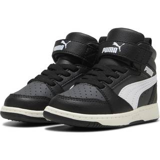 PUMA Rebound V6 Mid Toddlers&#39; Sneakers, Shoes, Black/White/Dusky Gray, 27