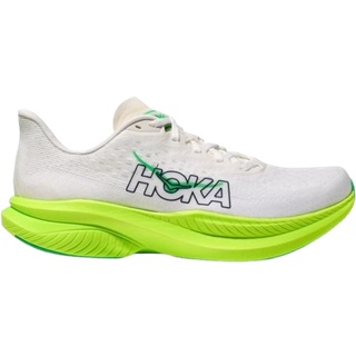 Hoka Men's Mach 6 White/Neon Lime, 47 1/3