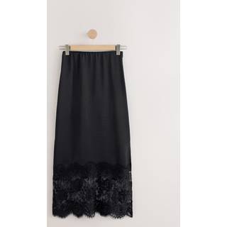 Next Satin Midi Nederdele Med Blondekant - 42lille