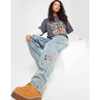 Ed Hardy Bloom Skull Relax Jeans, Blå