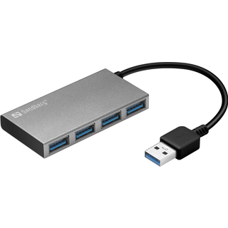 Sandberg USB 3.0 Pocket 4 ports USB Hub. Silver.